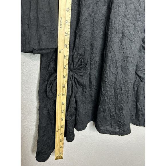 Vintage Dress To Kill Black Crinkle Tunic Lagenlook Whimsigoth Size 1 - Picture 8 of 9